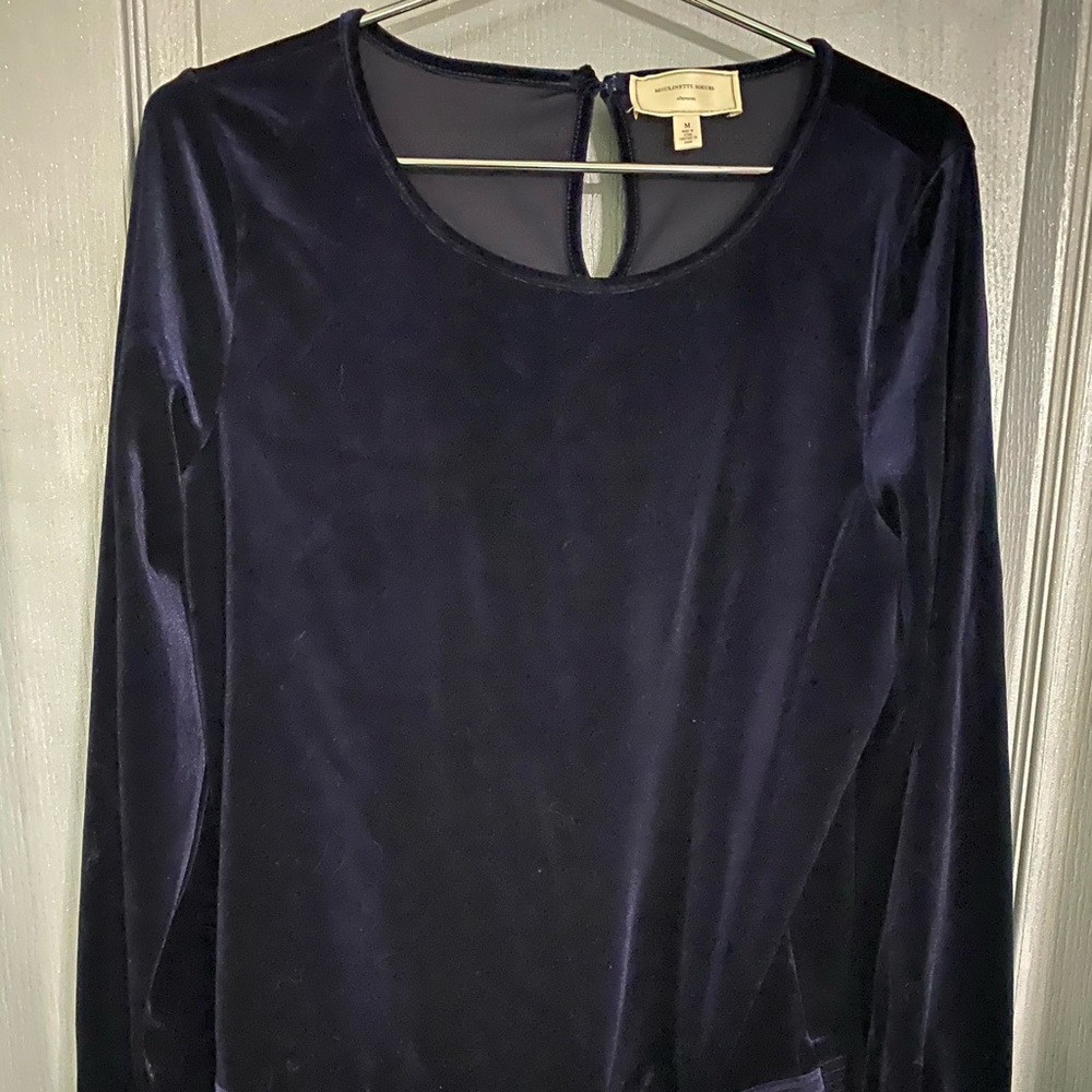 Purple velvet tie front top